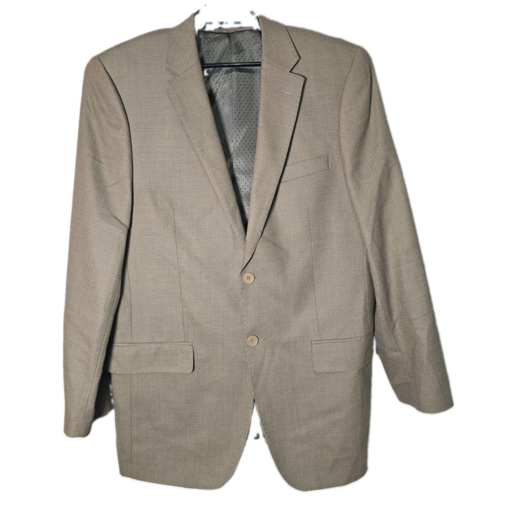 Mantoni Milano Italy Super 140's 100% Virgin Wool Sport Coat Blazer Tan 42